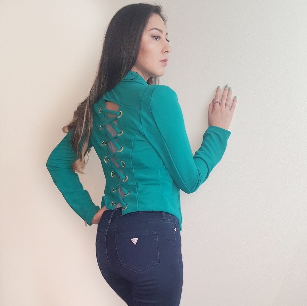 Jewel tone green jacket